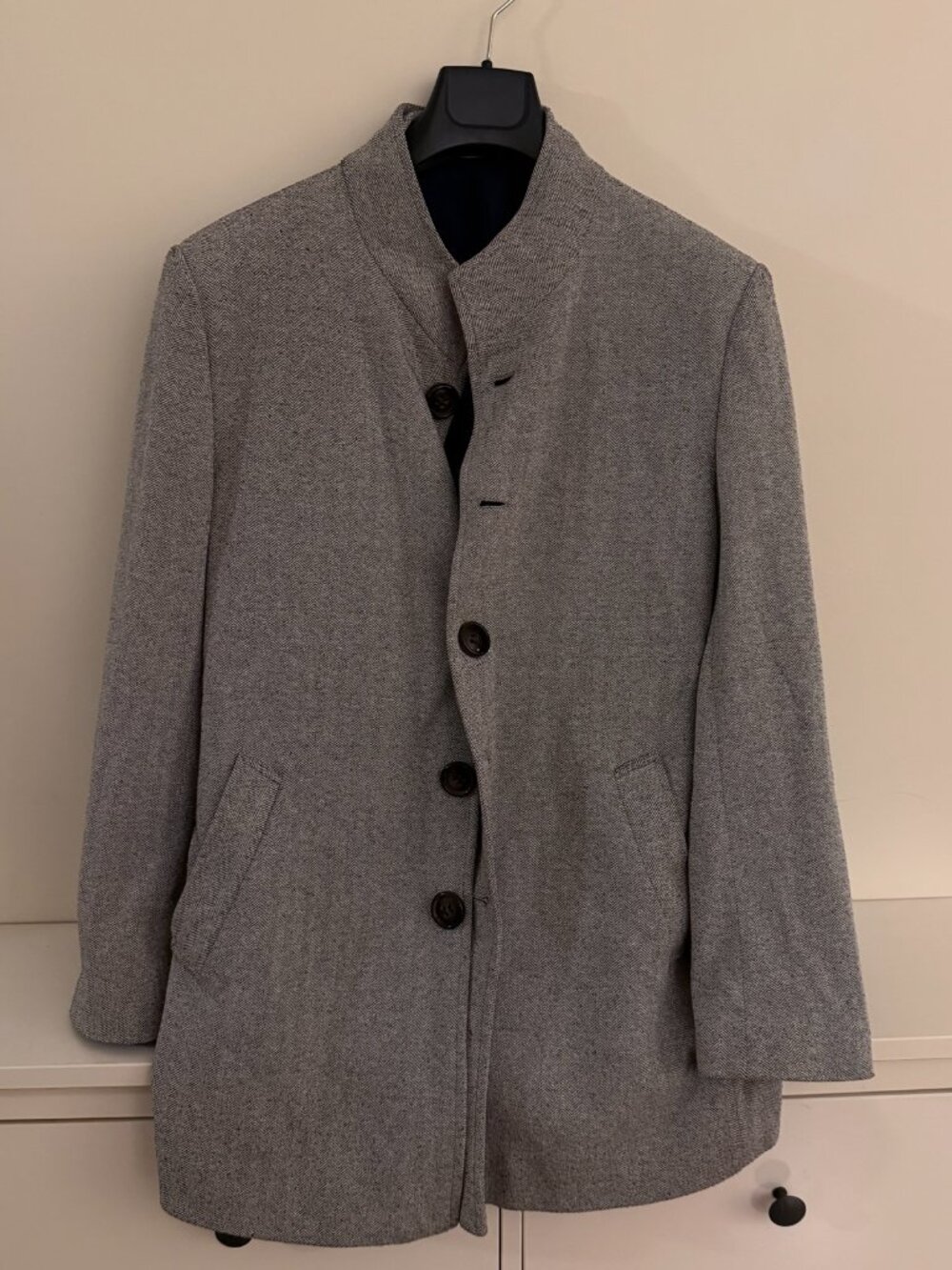 State and Liberty Gray Herringbone Stretch Coat Size L